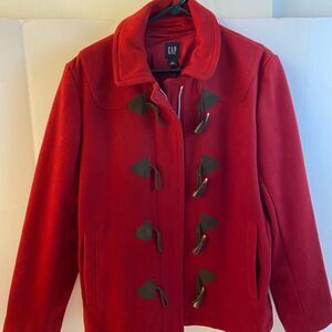 Gap pea coat with toggle buttons large red wool